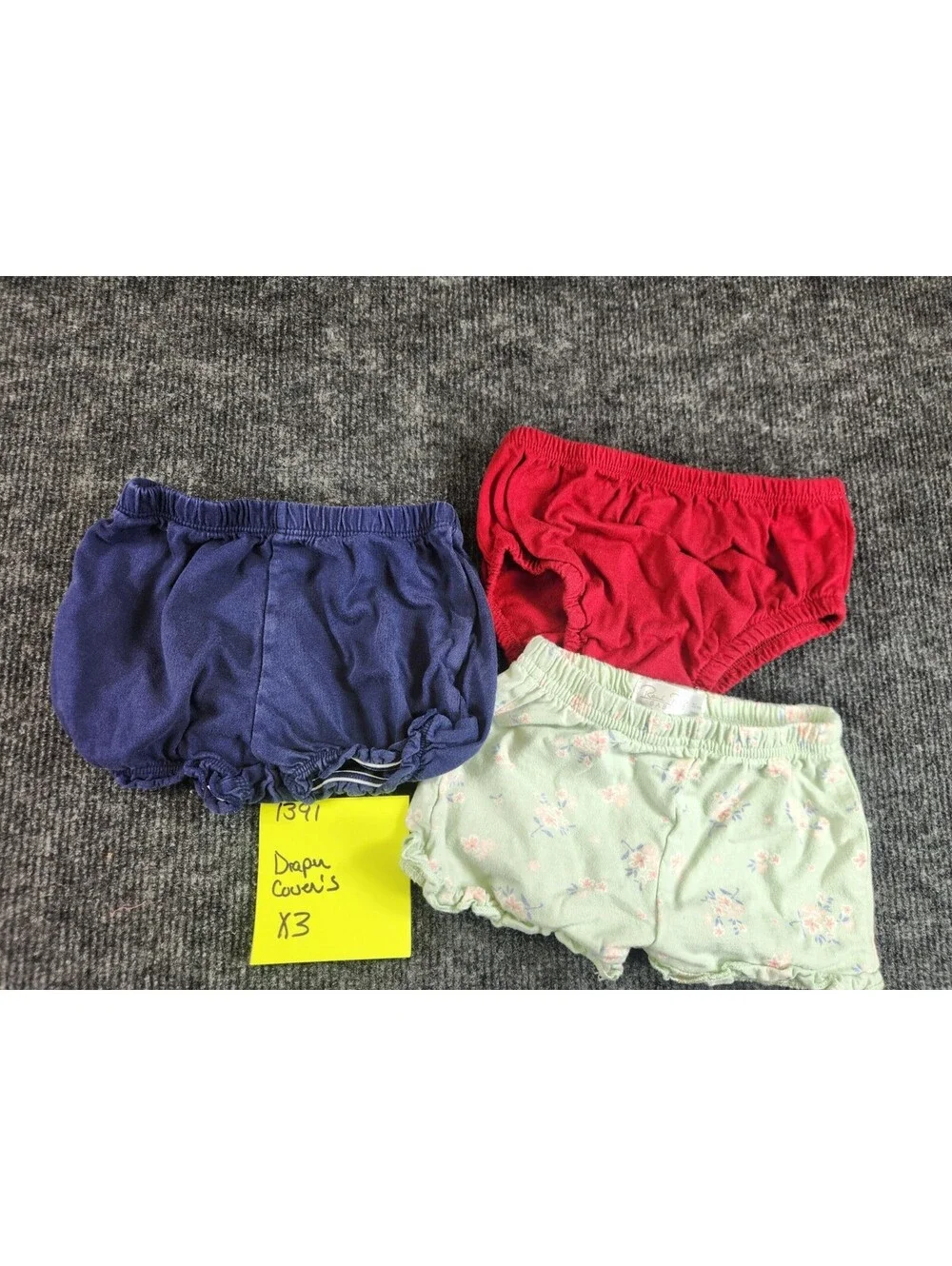 Carter's Lot of 3 Baby Diaper Covers Bloomers Blue Red Green Floral